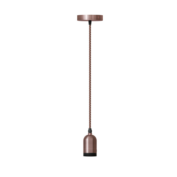 Plafondrozet Stoffen Flex Hangende Hanglamphouder Lichtfitting Kit ~5743  – Koper / Nee