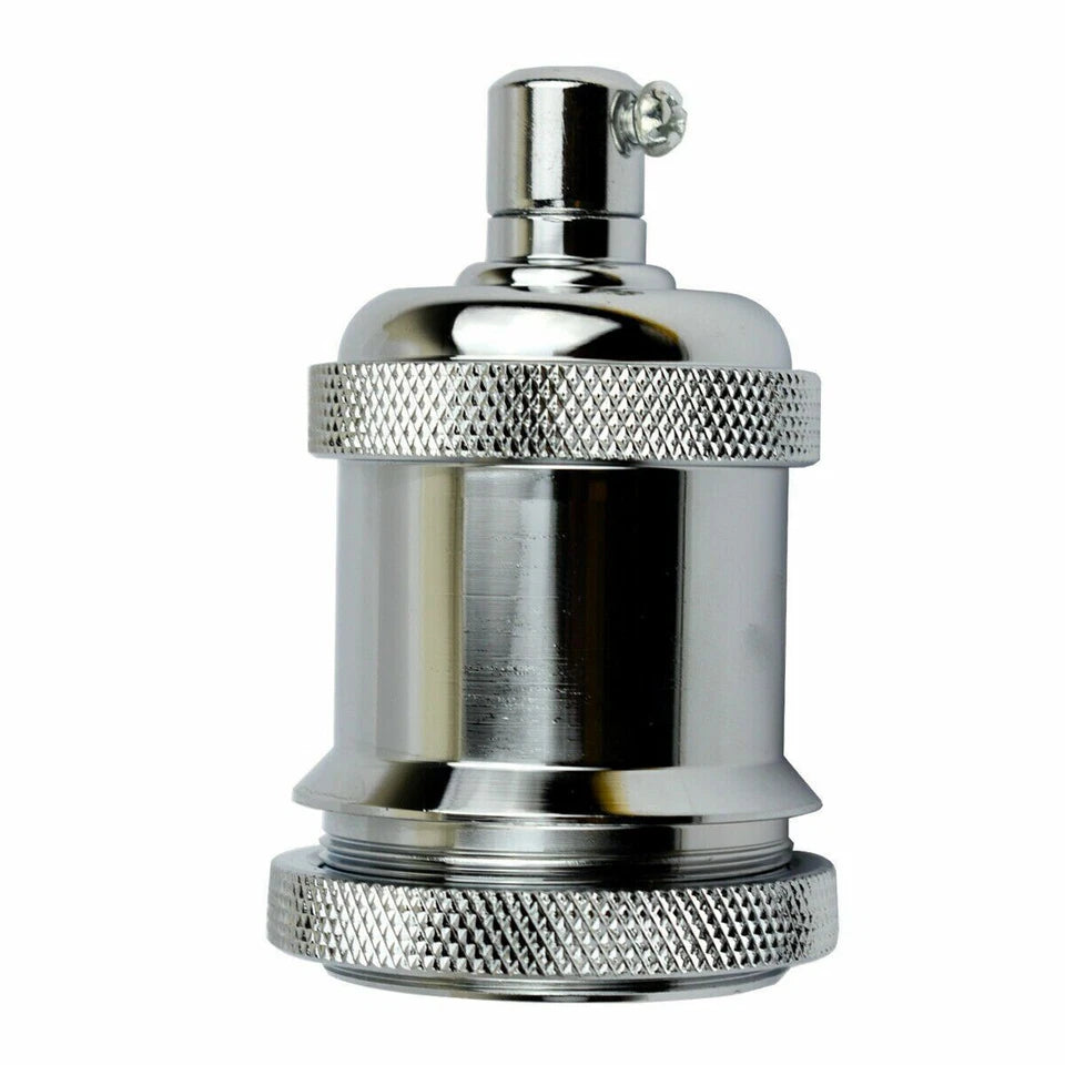 vintage pendant light black and white fabric cable satin nickel holder E27 lamp holder vintage pendant light kit satin nickel pendant 1m black and white cable