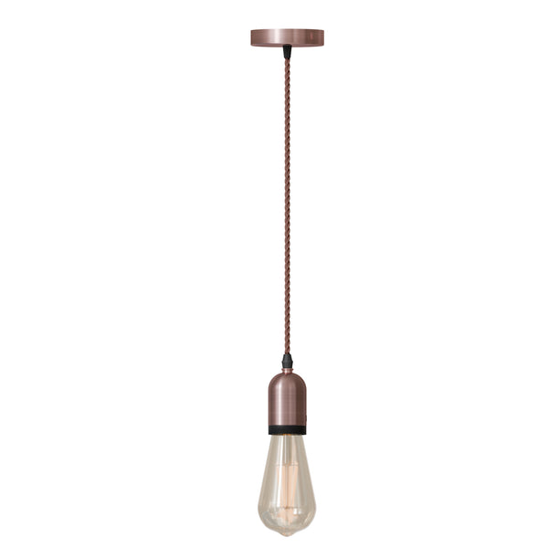 Plafondrozet Stoffen Flex Hangende Hanglamphouder Lichtfitting Kit ~5743  – Koper / Ja