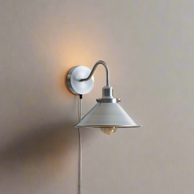 Vintage Dimmer Wandlamp | 2m Plug-in met Lampenkap ~5830