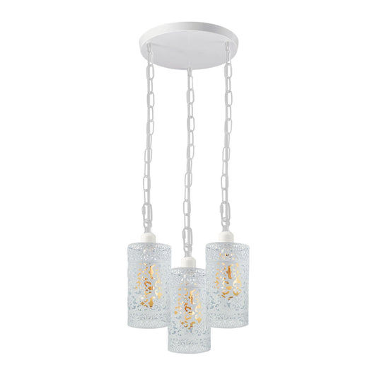 Hanglamp 3-weg plafondlamp met kooivormige verlichting ~3933