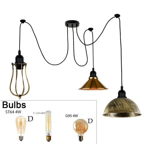 Vintage Retro Plafond Spider Hanglampen 2M ~1166 