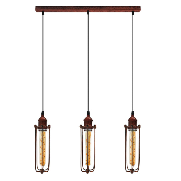 Cage hanglamp met lange buiscluster ~5144 – Ja / Rustiek Rood