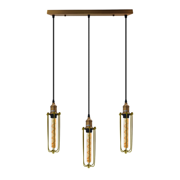 Cage hanglamp met lange buiscluster ~5144 – Ja / Goud