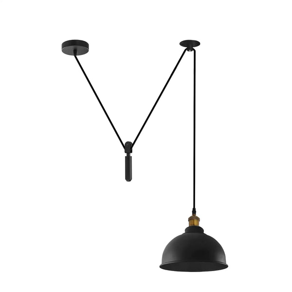 Retro Loft Verstelbare Antieke Metalen Plafondlamp ~1133 – Nee / Volledig zwart
