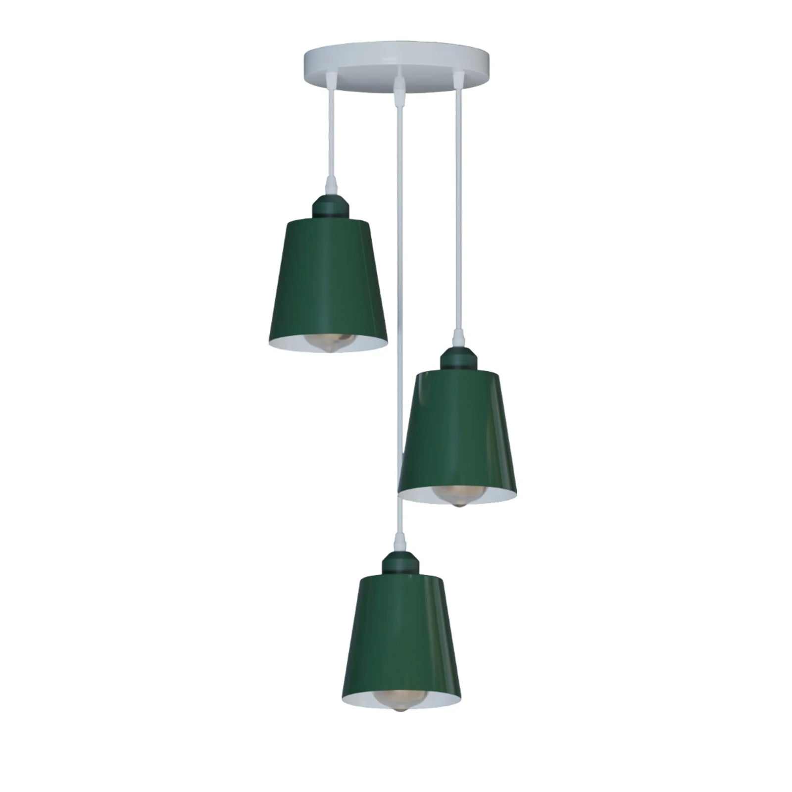 Three green pendant lights