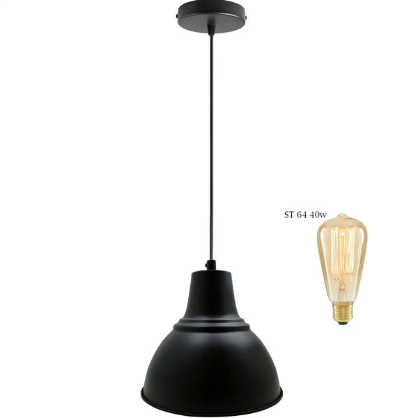 Industriële retro hanglampen | Hanglampen VK ~ 5711  – Zwart / Ja