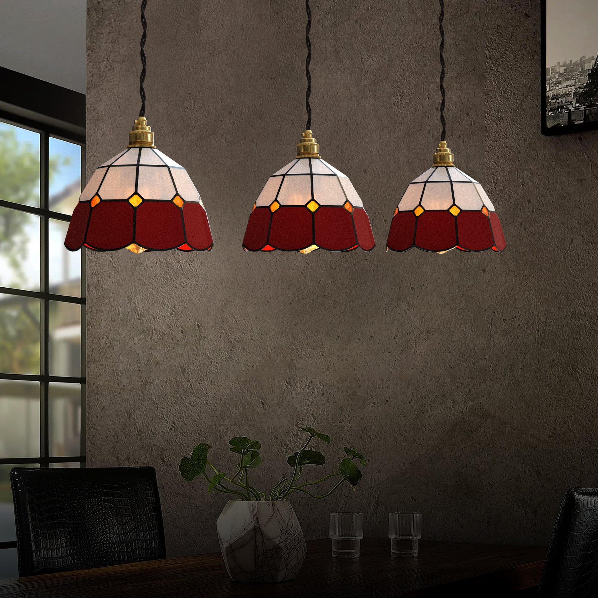 Stained Glass Lamp Shades Vintage Tiffany Style 