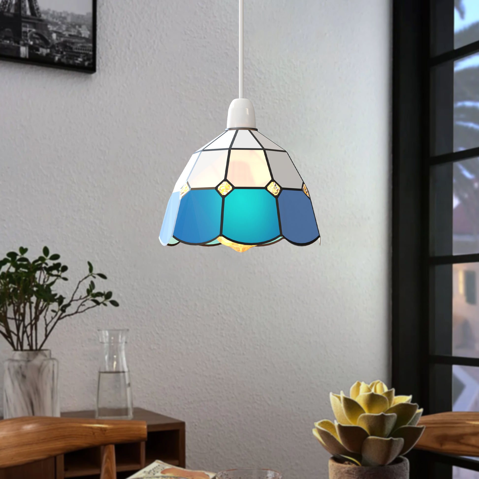 Stained Glass Lamp Shades Vintage Tiffany Style 