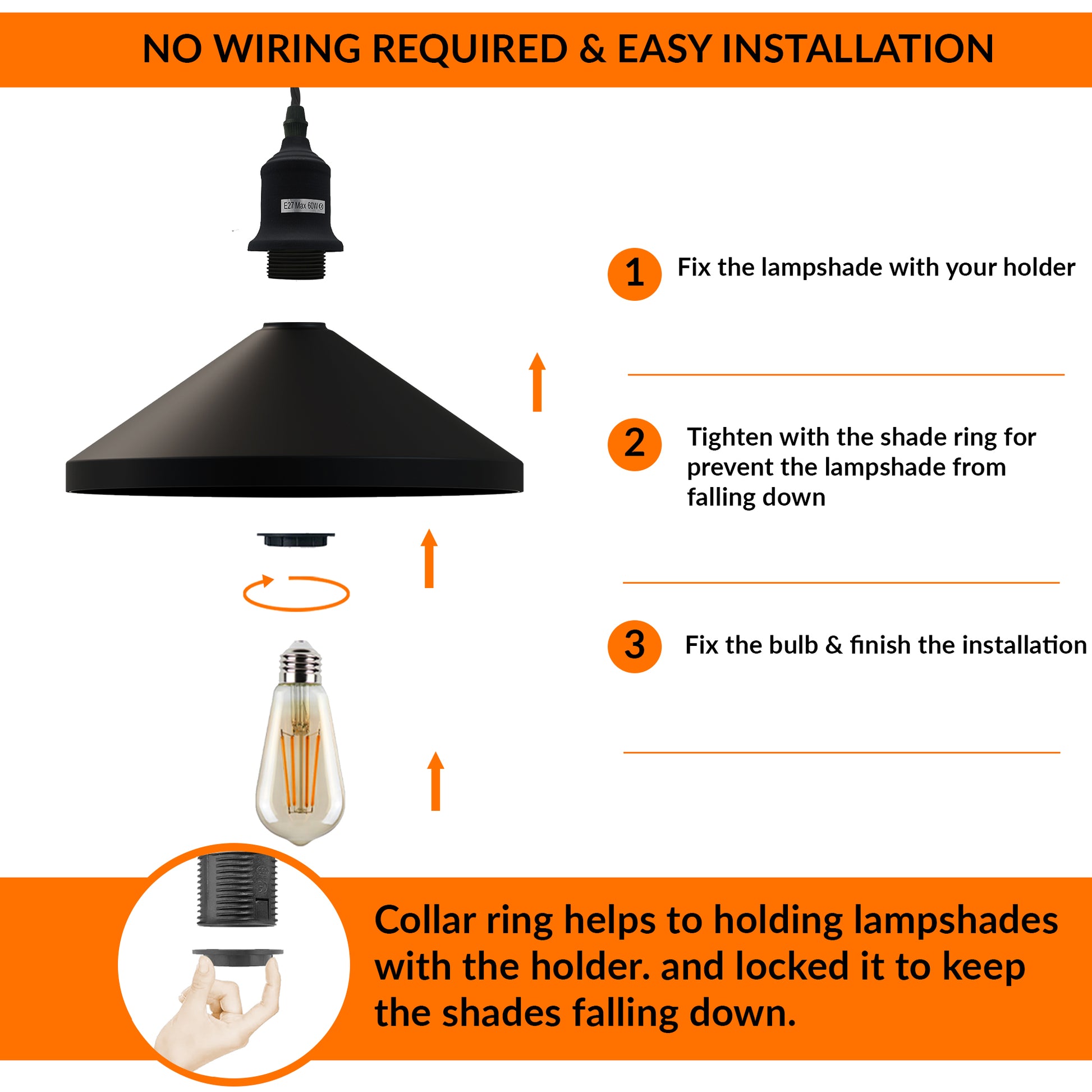 Cone Lampshade & lampholder 