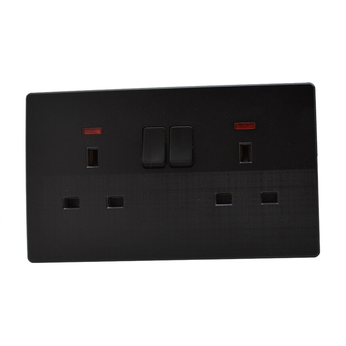 black wall socket single plug socket UK power outlet 13 amp electric plug electric charger port black electric socket