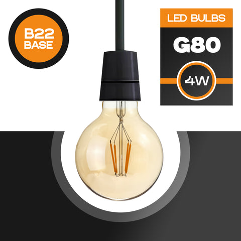 Vintage LED-lamp E27 G80 dimbaar 4W bollamp warm wit ~3377