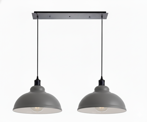 2 Light Dome Pendant Light E27 Adjustable ~6451