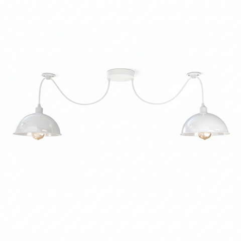 2-weg vintage industriële kroonluchter met retro spinnen hanglamp ~ 5782