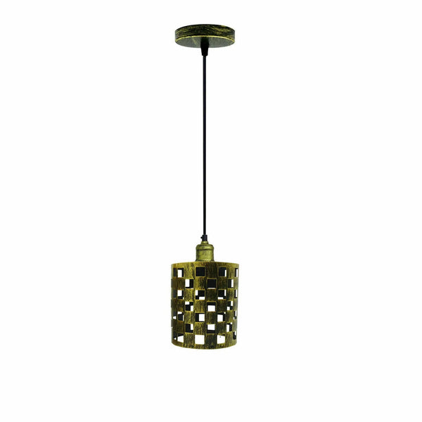 Vintage metalen kooivormige hanglamp ~5998 – Nee