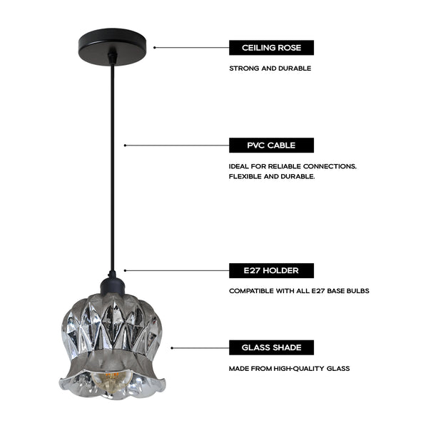 Industrial Glass Pendant  Lighting Fixtures ~6316 – No