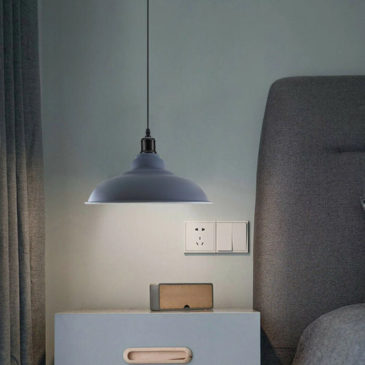 Grijze glanzende moderne metalen lampenkap voor binnenverlichting~1086