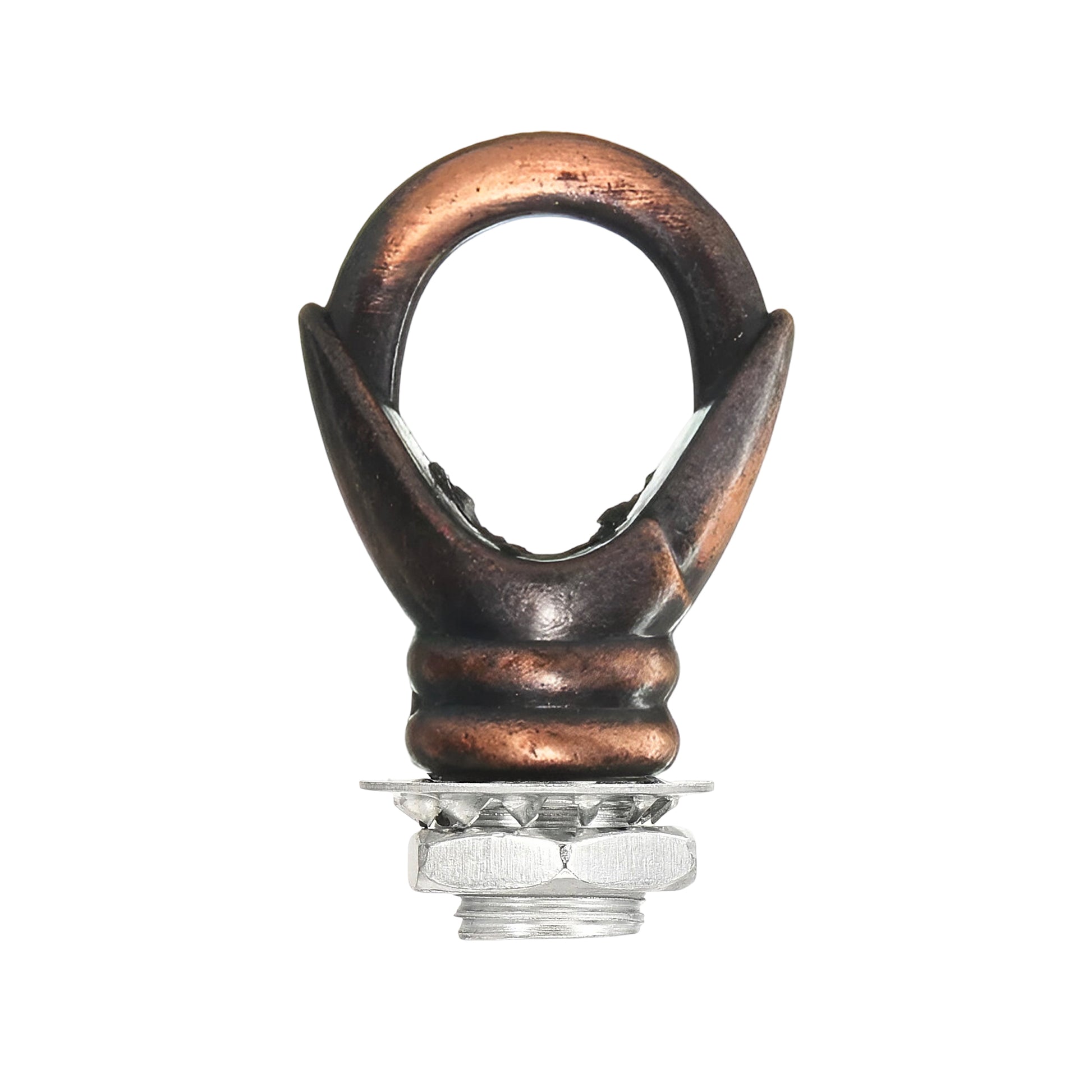 A collection of ceiling hook rings in various colors including gold, silver, black, and white, designed to be fitted onto a lighting fixture.