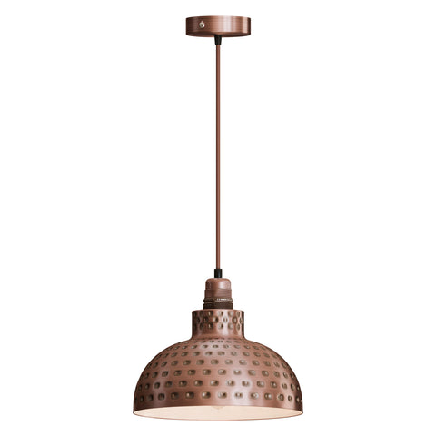 Retro Hammered Metal Shade E27 Ceiling Pendant Light~6132