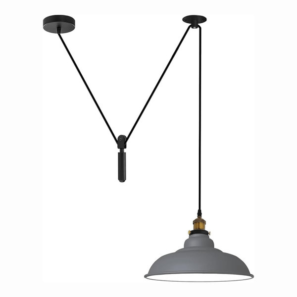 Industriële plafondlamp met één kop, Spider Light ~5604 – Grijs