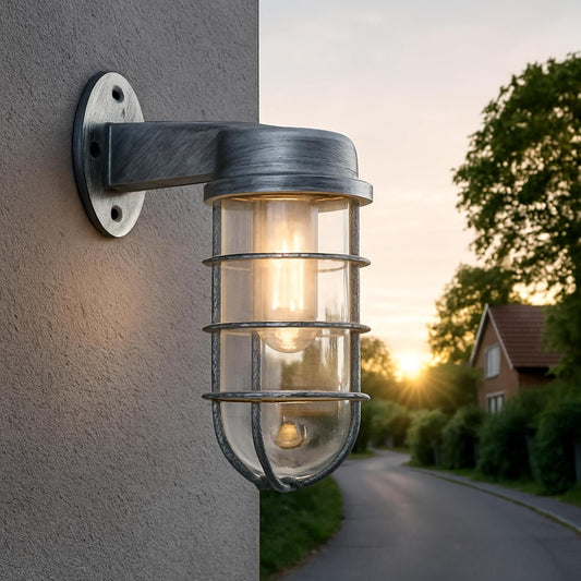Outdoor Wall Light Fixture Industrial Exterior Wall Sconce Modern Outdoor Lighting Waterproof Wall Lantern Rustic Outdoor Wall Mount Black Metal Porch Light Edison Style Outdoor Light Weatherproof Exterior Lamp Commercial Grade Outdoor Light Durable