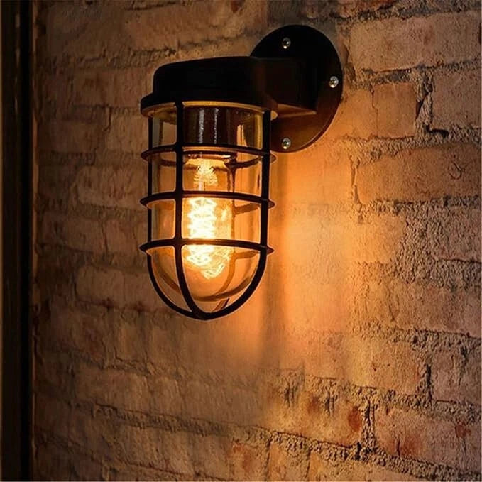 Outdoor Wall Light Fixture Industrial Exterior Wall Sconce Modern Outdoor Lighting Waterproof Wall Lantern Rustic Outdoor Wall Mount Black Metal Porch Light Edison Style Outdoor Light Weatherproof Exterior Lamp Commercial Grade Outdoor Light Durable
