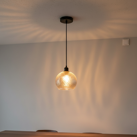 Industrial Ceiling light Fitting Retro Pendant Light Glass Shade E27 Edison Bulb ~6423