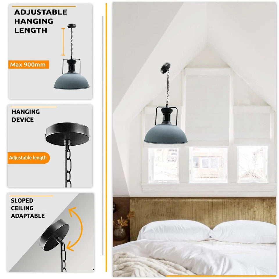 Pendant Light Fixtures hallway lighting bulb holder ceiling rose with hook industrial light pendant ceiling lights brass ceiling rose flush mount ceiling light vintage chandelier rustic lamp adjustable light fittings ceilings bedroom bedroom industrial pendant light black metal lampshade vintage hanging light adjustable ceiling fixture E27 lamp holder