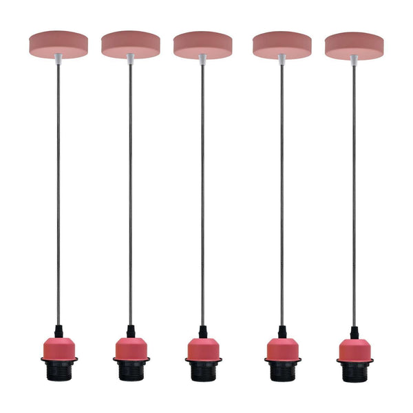Vintage industriële hanglamp E27 lamphouder plafondlamp armatuur ~5811 – 5-pack / Nee