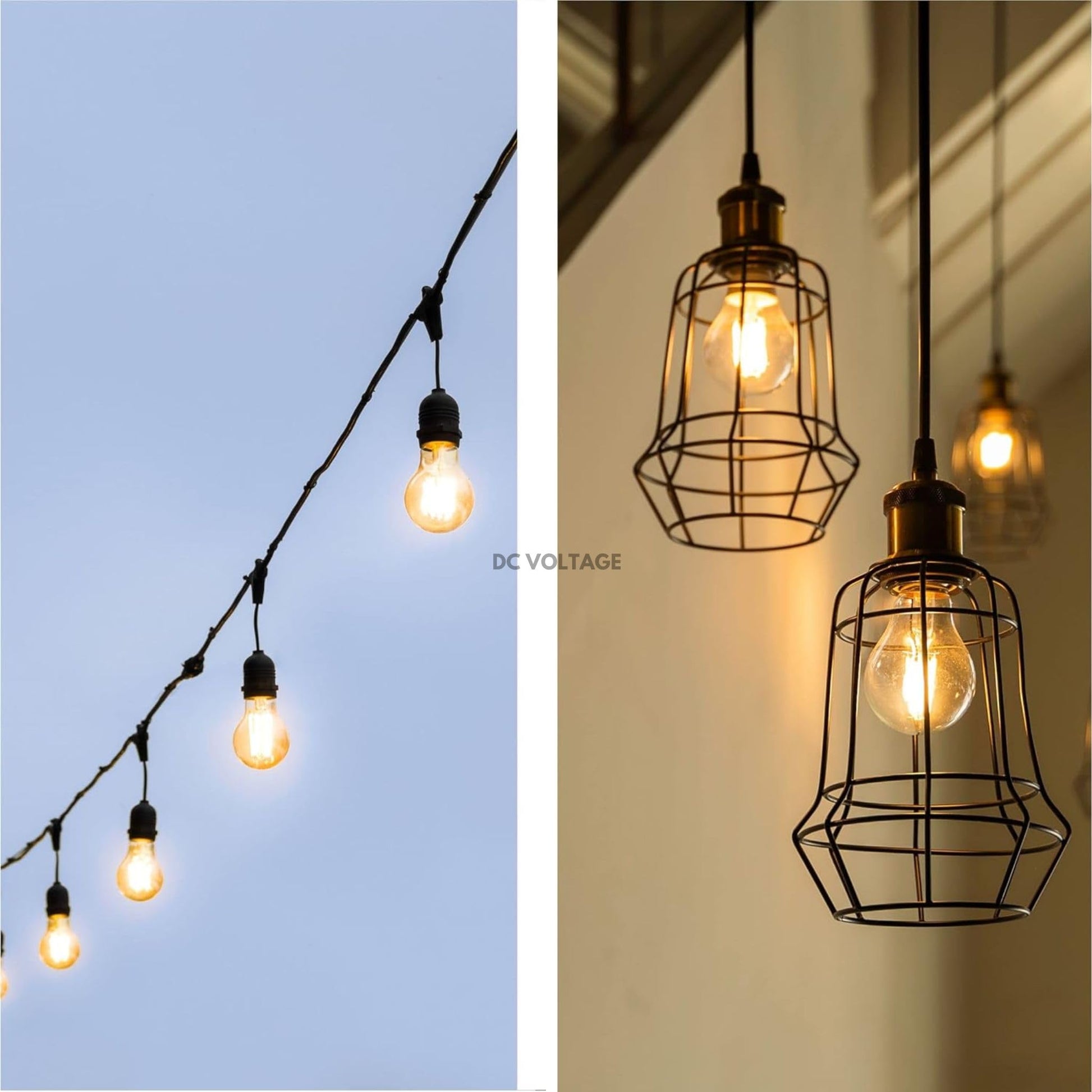 light bulbs with wire cages