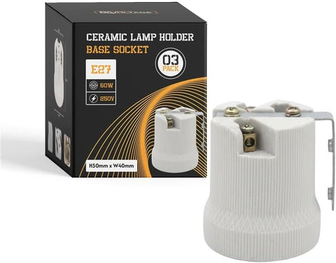 Keramische warmtelamphouder Edison schroef wit E27 60W~4112