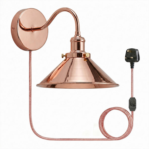 Stekker in wandverlichting 2M kabel dimmer schakelaar lichtfittingen~5303 – Rose Gold / Nee