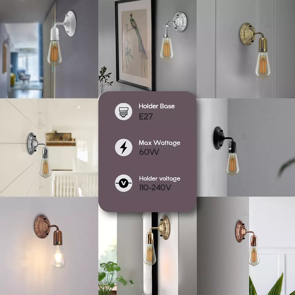 LEDSone Wall Lights Indoor French Gold Metal E27 Modern Wall Sconce Lighting Easy to Install Industrial Lamp