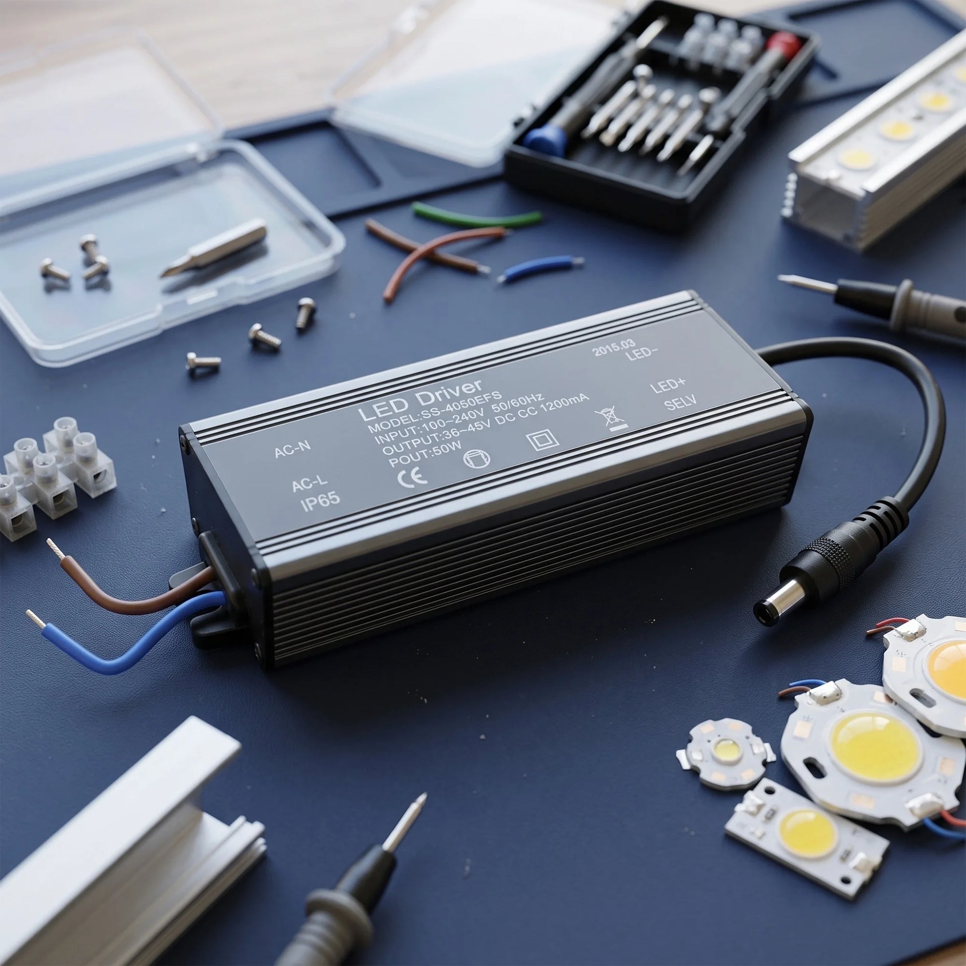 LED driver on a workbench 
