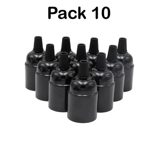 10x Vintage Industriële Zwarte Lamphouders | Bakeliet Retro Edison