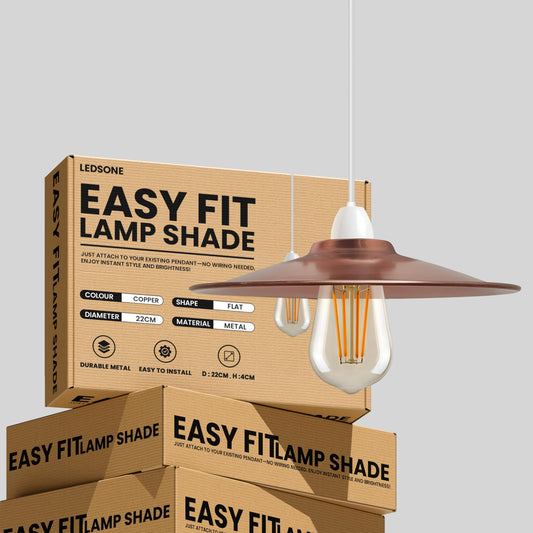 Easy Fit Lampenkappen Platte Plafondlampenkappen 22cm ~1395