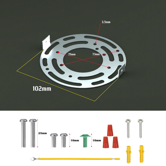 2-pack ronde plafondbeugel voor lampbevestiging met dwarsbalk~5490