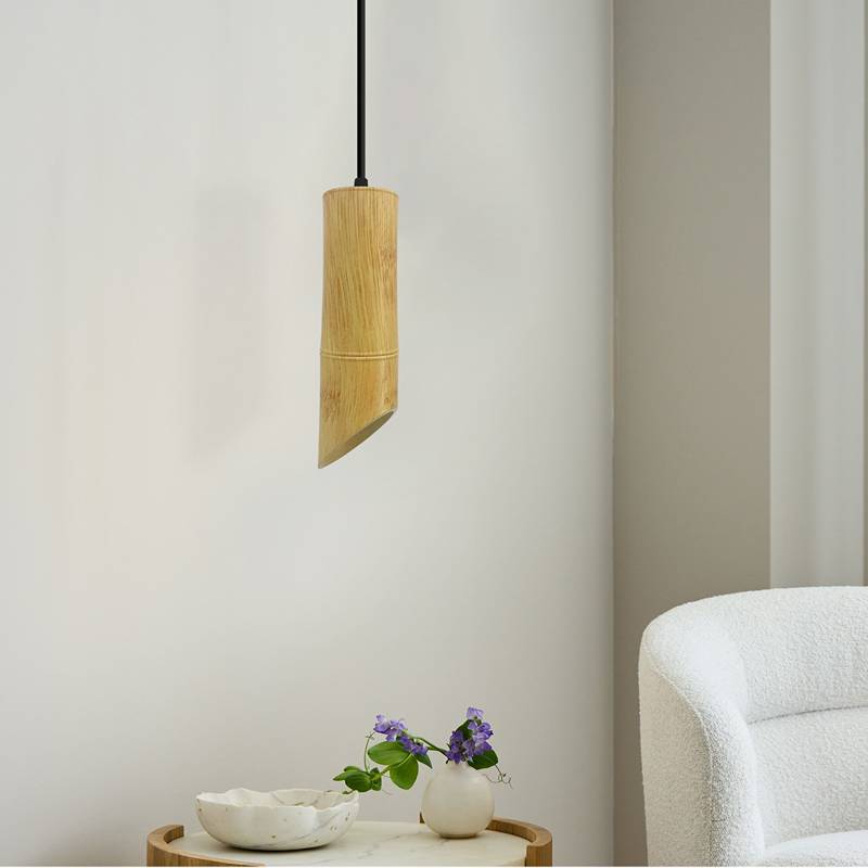 Modern Hanging Fixture Nordic Long Tube Hanging Lamp Bamboo GU10 Pendant Light-App 5