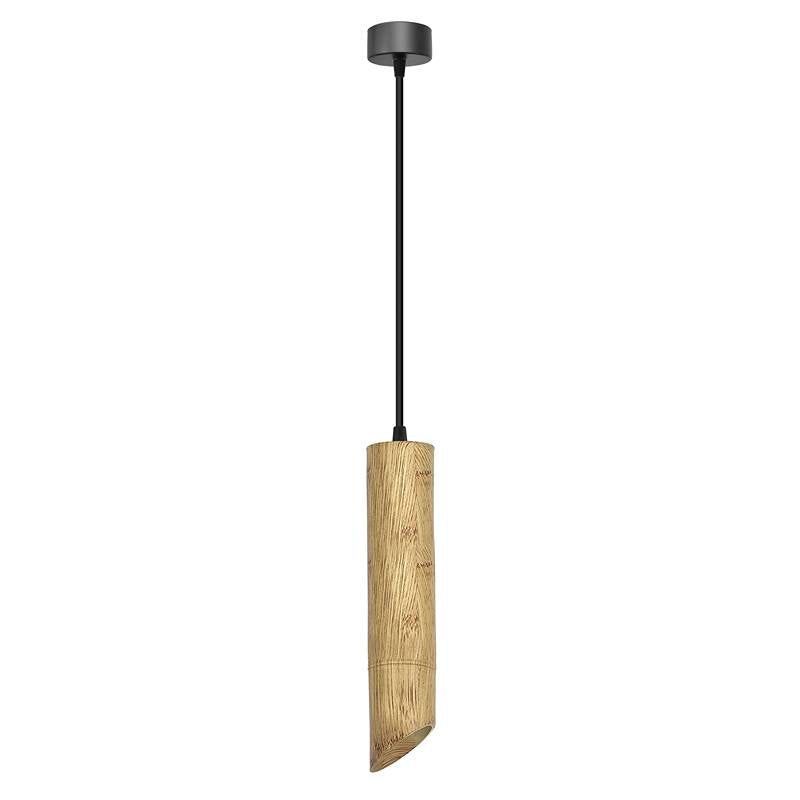 Modern Hanging Fixture Nordic Long Tube Hanging Lamp Bamboo GU10 Pendant Light