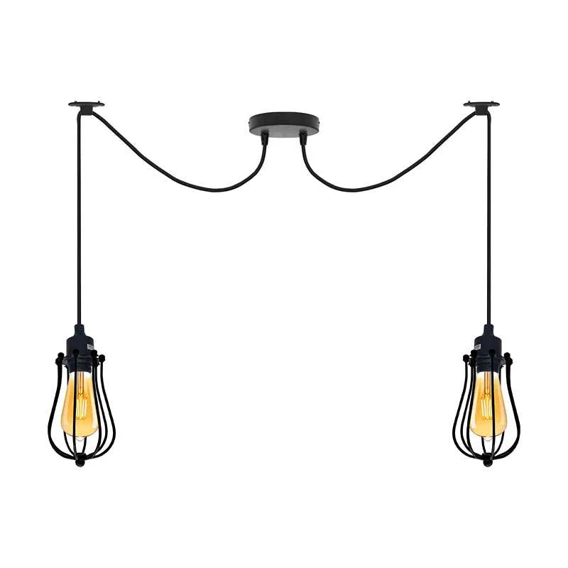 2 head pendant light with bulb