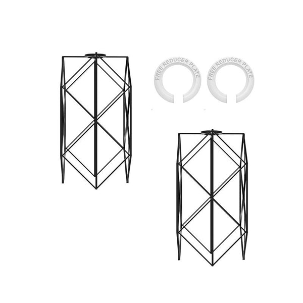 Moderne zwarte draadlampenkap metalen draadkooi ~4764  – 2-pack