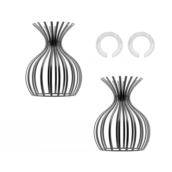 Moderne lampenkap voor binnen in zwart metaaldraadkooi~4762 – 2-pack