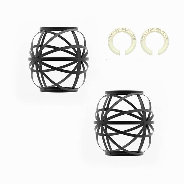 Moderne zwarte metalen lampenkap met draadkooi~4758 – 2-pack