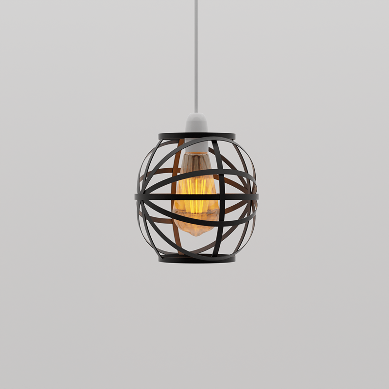 Modern Black metal Wire Cage lamp shade