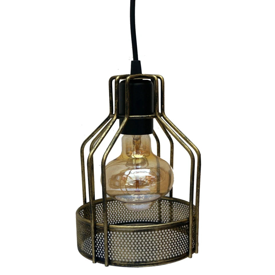 industrial pendant light 3 head  ceiling black hanging fitting kitchen island vintage fixture retro bird cage lighting loft style black metal lights modern for dining room hallway bedroom E27 bulb 3 way light compatible adjustable height matte black metal finish easy to install style cage light farmhouse lamp vintage