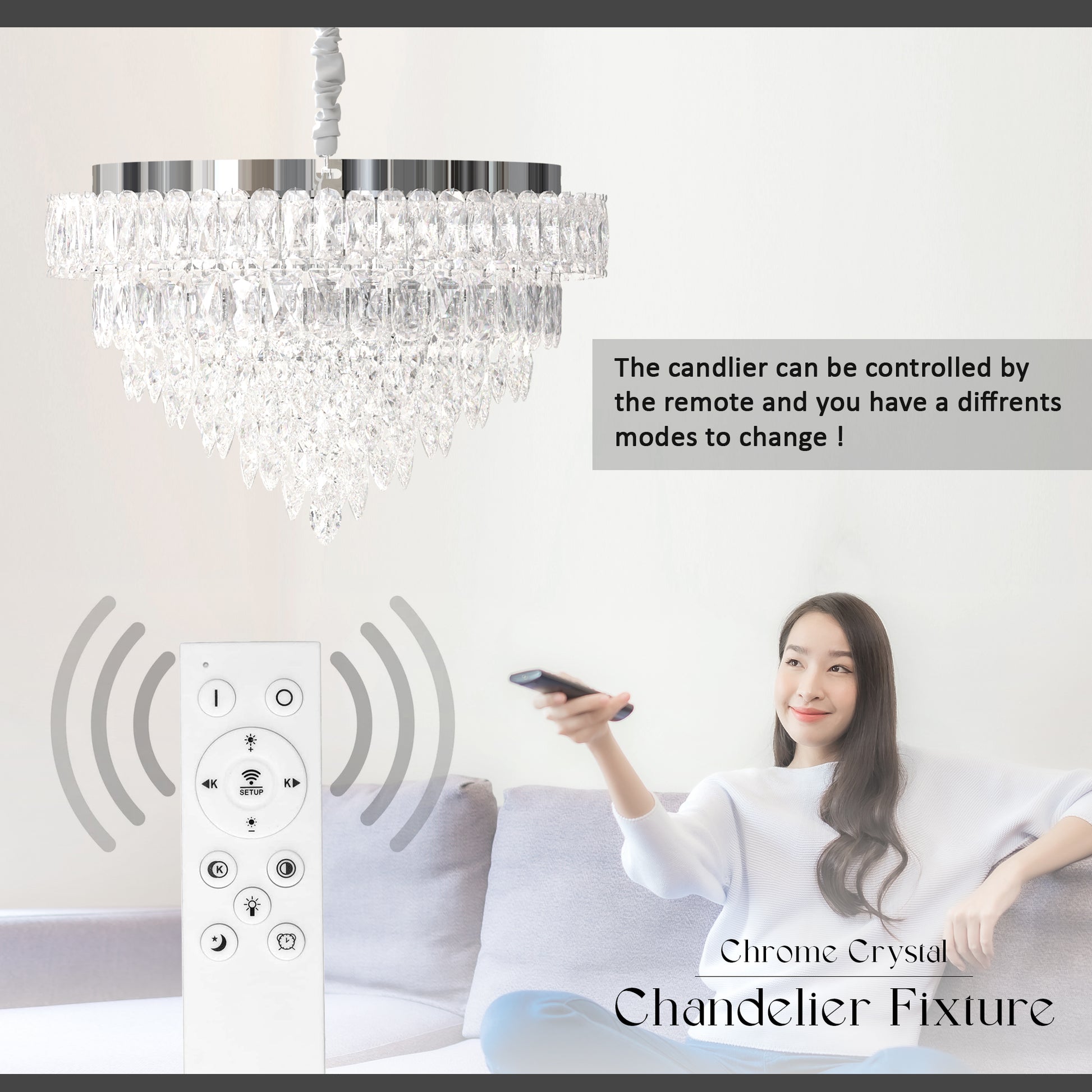 modern ceiling mount  LED crystal chandeliers