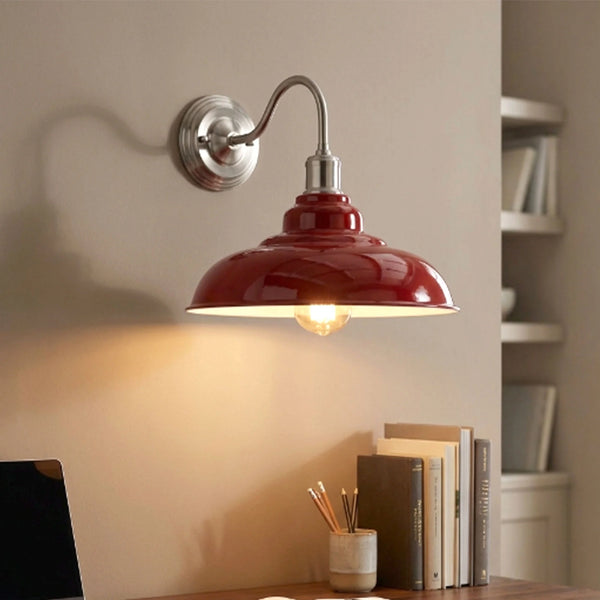 Moderne industriële wandlampen, strak metalen design ~1658 – Rood