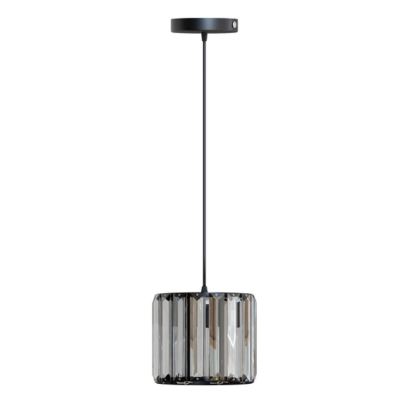 Modern Crystal Pendant Light Shade Chandelier E27 Ceiling Hanging Lamp Fixture ~6441 – Black / No