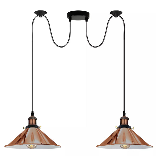 2-weg industriële plafond hanglamp ~ 3508  – French Gold / Ja