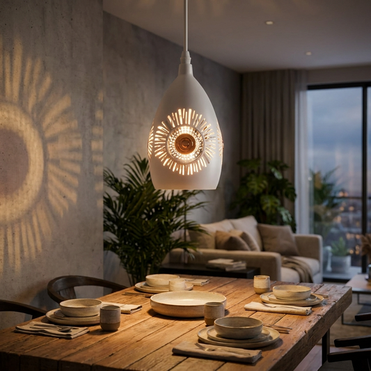 Modern White Metal Pendant Light E27 Hanging Light Lamp